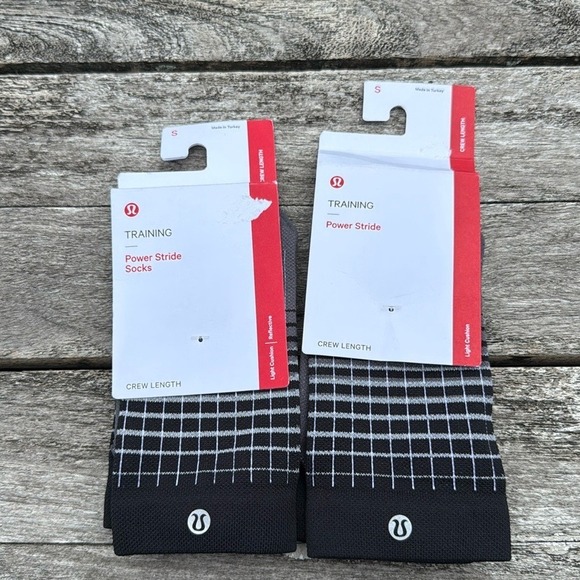 lululemon athletica Accessories - Bundle of 2 Lululemon Womens Power Stride Crew Socks Reflective Size Small NWT